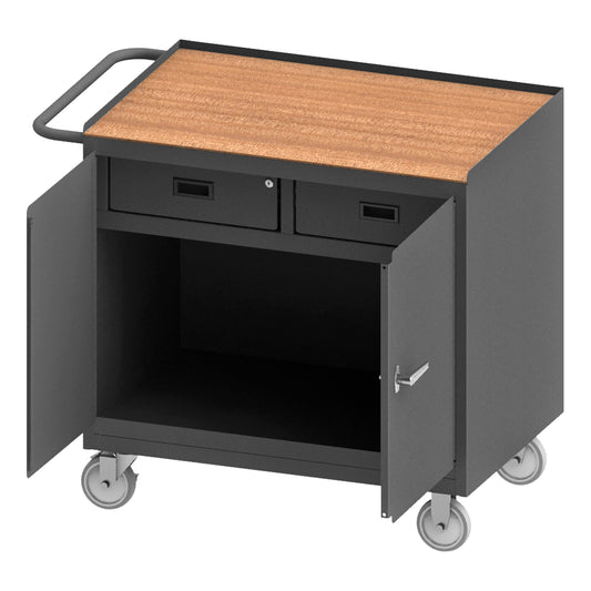 Mobile Bench Cabinet, 2 Door, Hard Board