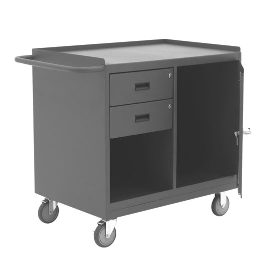 Mobile Bench Cabinet, 1 Door, Steel Top