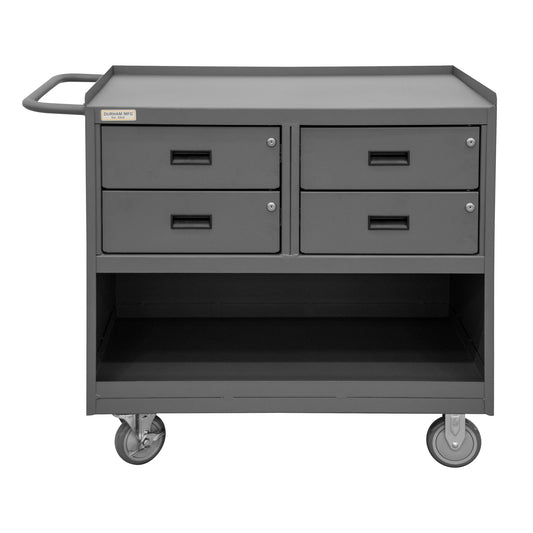 Mobile Bench Cabinet, 4 Drawer, No Doors