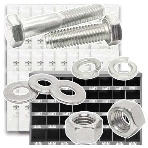 Metric Class A2 Stainless Coarse Hex Cap Screws, Hex Nuts, Flat & Lock Washers - 2012 PCS