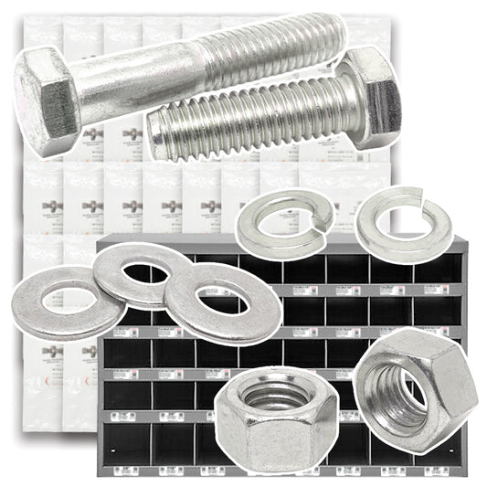 Metric Class A2 Stainless Coarse Hex Cap Screws, Hex Nuts, Flat & Lock Washers - 2012 PCS