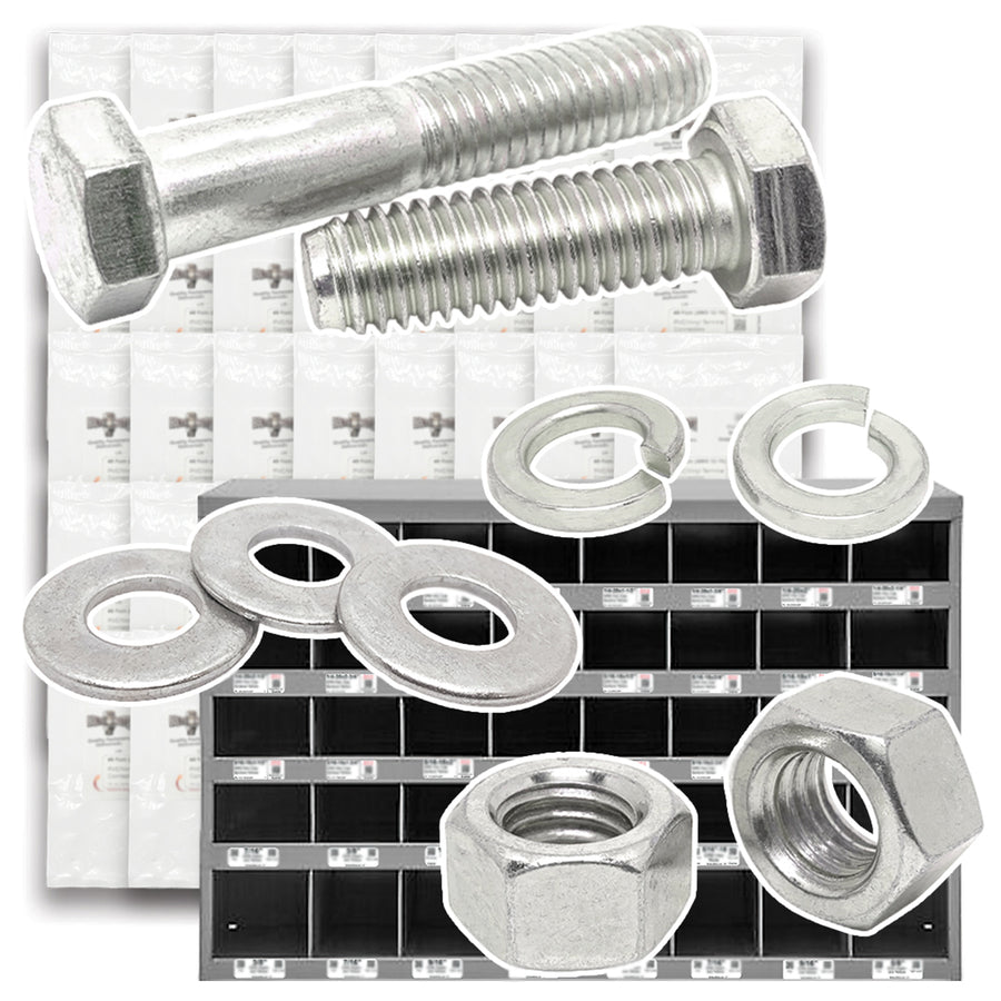 Metric Class A2 Stainless Coarse Hex Cap Screws, Hex Nuts, Flat & Lock Washers - 2012 PCS