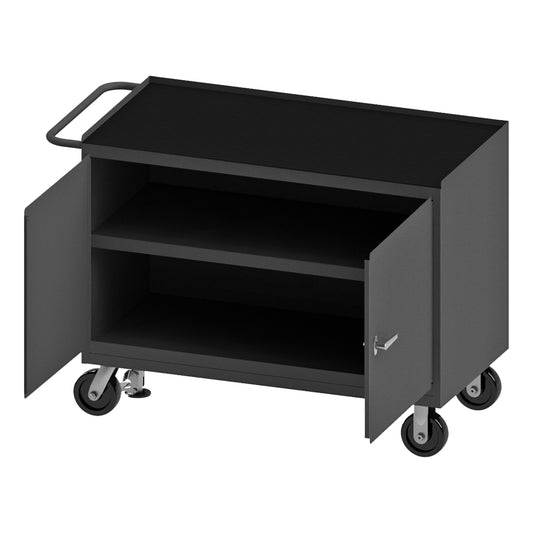 Mobile Bench Cabinet, Black Rubber Mat