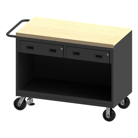 Mobile Bench Cabinet, No Door, Maple