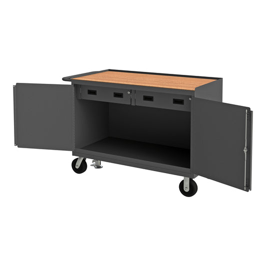 Mobile Bench Cabinet, 2 Drawer, Board