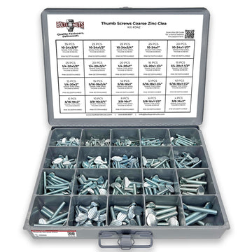 Spade Type Thumb Screws Zinc Clear Assortment - 325 PCS