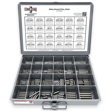 Plain Finish Hardened Alloy Dowel Pins Assortment - 293 PCS