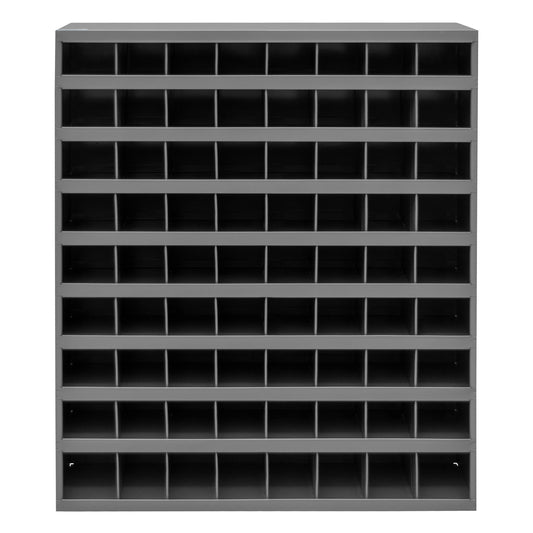 9" Deep, 72 Opening Bin, Gray