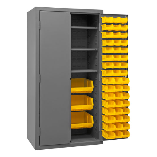 Cabinet, 3 Shelves, 102 Yellow Bins