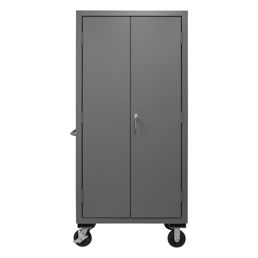 Mobile Cabinet, 2 Shelves, 12 Blue Bins
