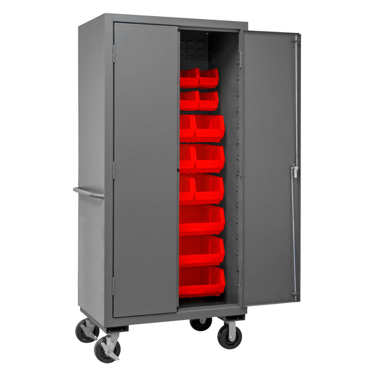 Mobile Cabinet, 30 Red Bins