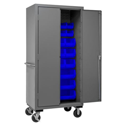 Mobile Cabinet, 30 Blue Bins