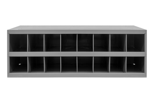 12" Deep, 16 Opening Bin, Gray