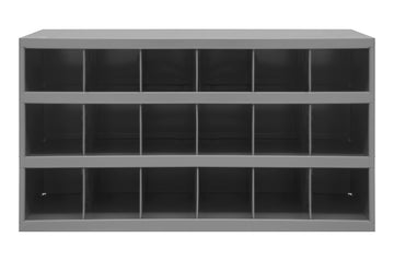 12" Deep, 18 Opening Bin, Gray