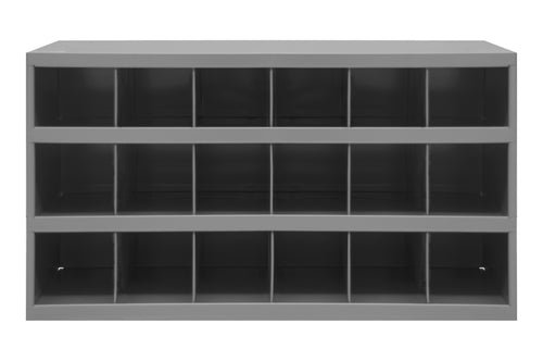 12" Deep, 18 Opening Bin, Gray