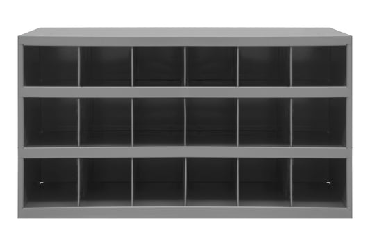 12" Deep, 18 Opening Bin, Gray