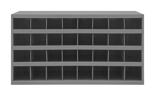 12" Deep, 32 Opening Bin, Gray