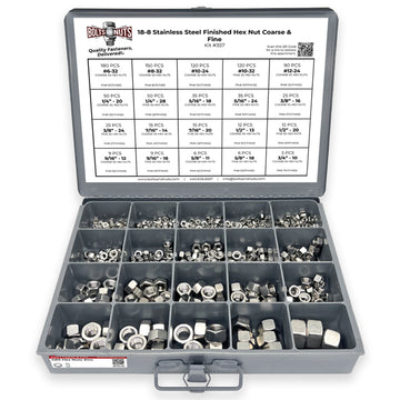 18-8 Stainless Steel Finished Hex Nut Coarse & Fine - 968 pcs