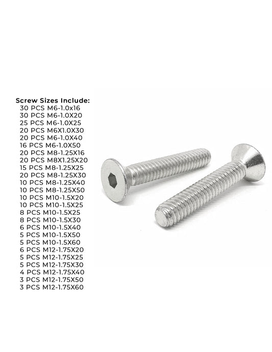 Metric A4-70 Stainless Steel Flat Socket Screws - 304 PCS