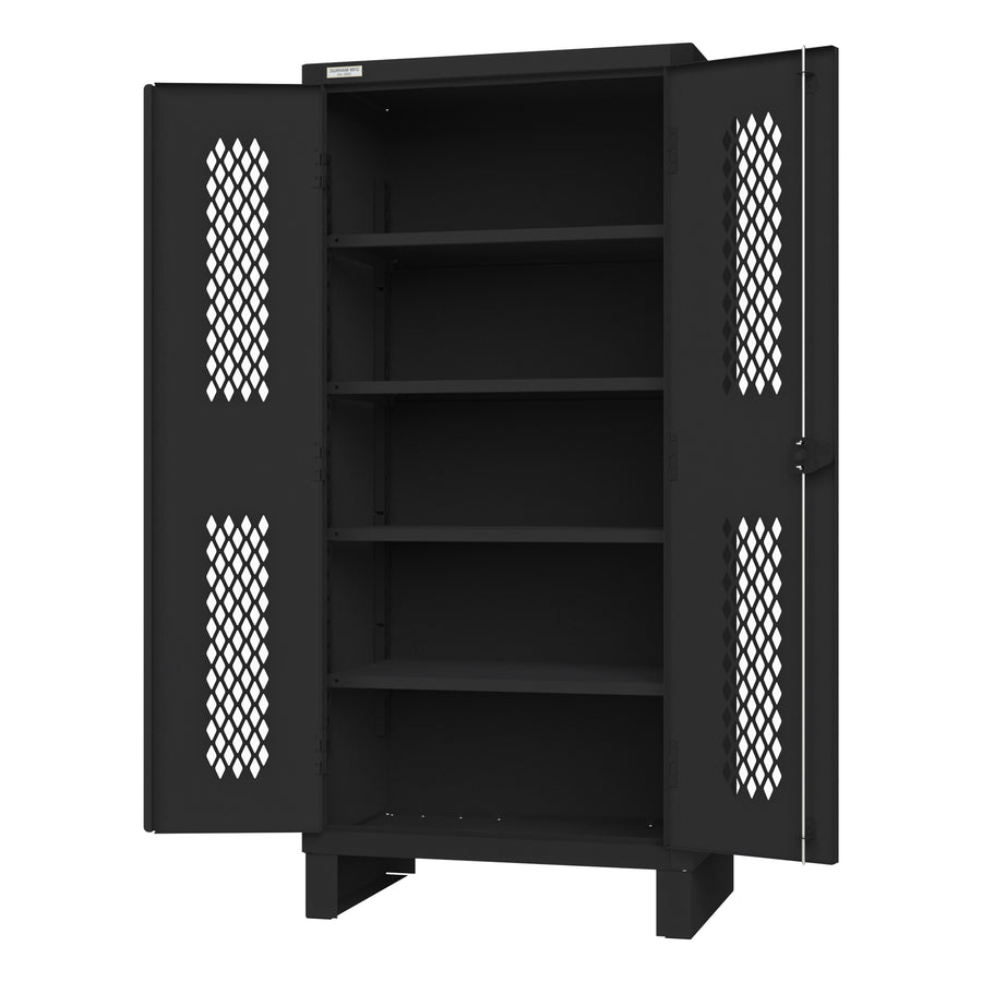 Ventilated Cabinet, 4 Shelves, Black