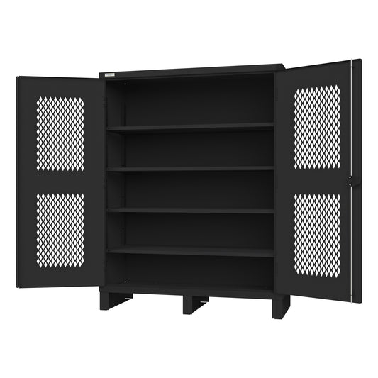 Ventilated Cabinet, 4 Shelves, Black