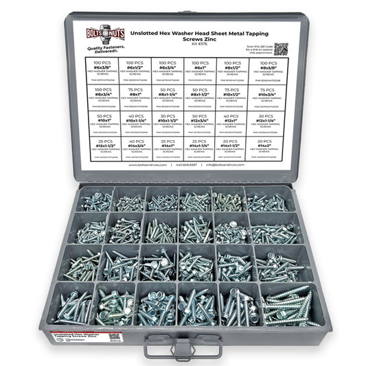 Unslotted Hex Washer Head Self Tapping Screws - 1421 PCS