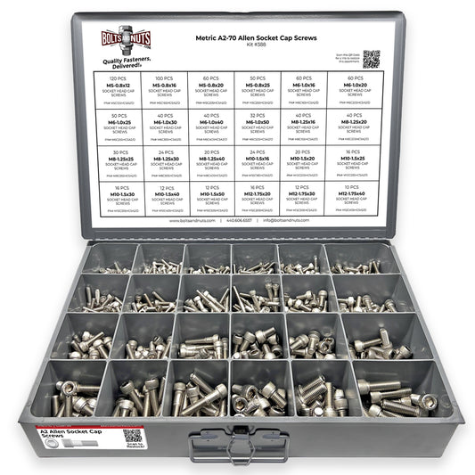 Metric Stainless Steel A2-70 Allen Socket Cap Screws - 905 PCS