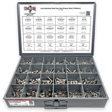 Inch Stainless Steel Hex Cap Screws, Nuts & Washers - 1147 PCS