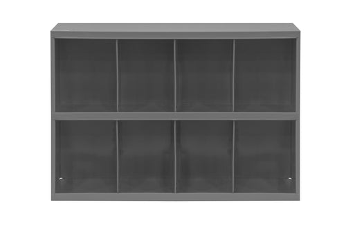 9" Deep, 8 Opening Bin, Gray