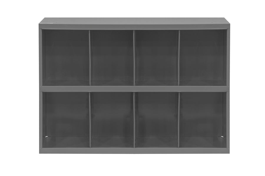 9" Deep, 8 Opening Bin, Gray