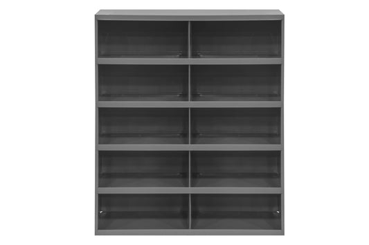 12" Deep, 10 Opening Bin, Gray