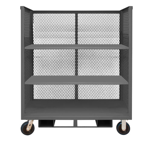 3 Sided Mesh Truck, 3 Shelves, No Handle