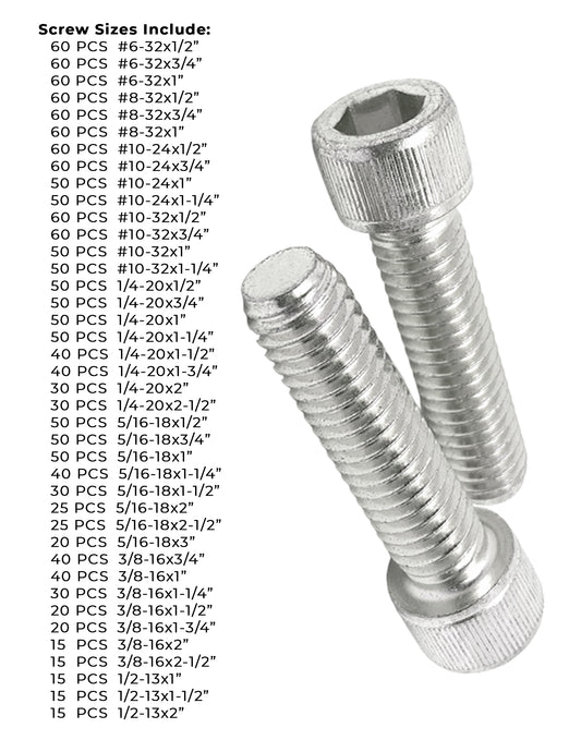 Stainless Steel Socket Head Cap Screws - 1655 PCS