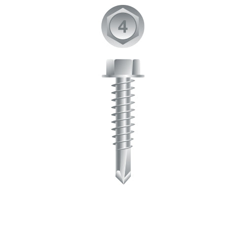 #12 Strong-Point Hex Washer Head  12-14 x 2, 410 Stainless Steel