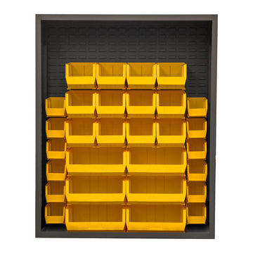 Enclosed Shelving, 30 Yellow Bins
