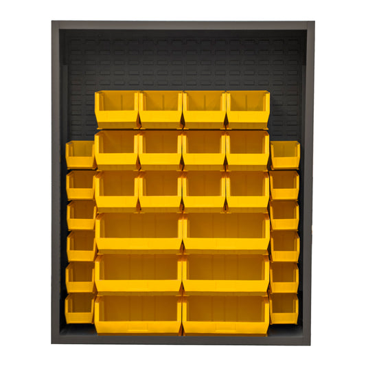 Enclosed Shelving, 30 Yellow Bins
