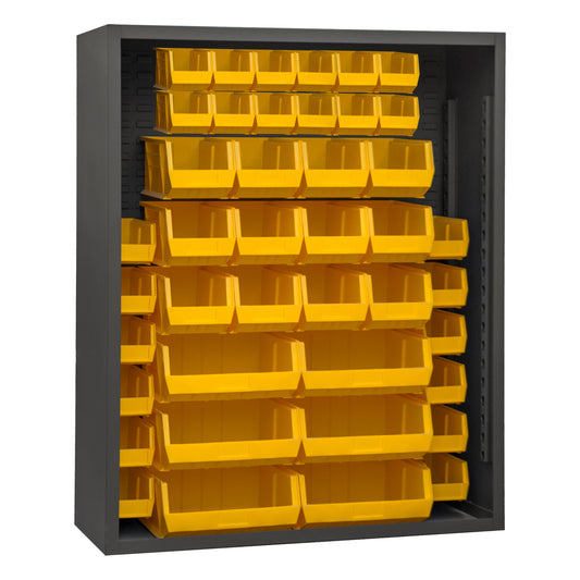 Enclosed Shelving, 42 Yellow Bins