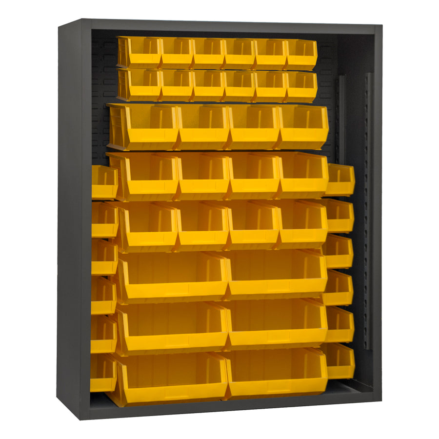 Enclosed Shelving, 42 Yellow Bins
