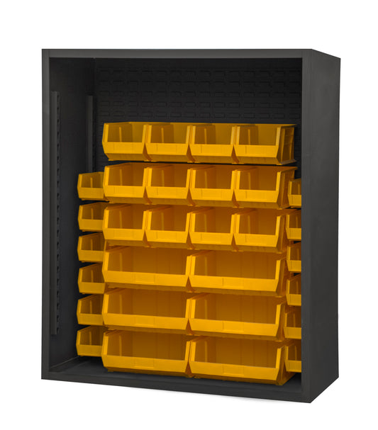 Enclosed Shelving, 30 Yellow Bins