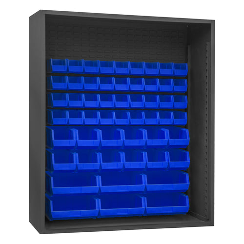 Enclosed Shelving, 54 Blue Bins
