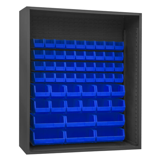 Enclosed Shelving, 54 Blue Bins