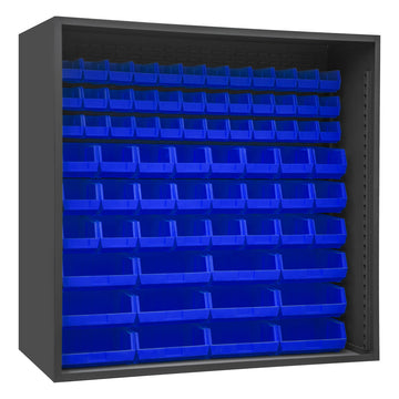 Enclosed Shelving, 72 Blue Bins