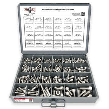 Inch 316 Stainless Steel Allen Socket Head Cap Screws Bolts Assortment - 453 PCS