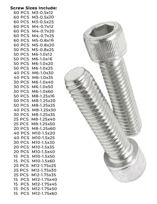 Metric Stainless A4-70 Socket Head Cap Screws - 1510 PCS
