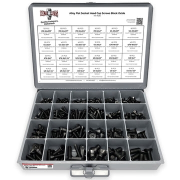 Alloy Flat Socket Head Cap Screws Black Oxide - 905 pcs