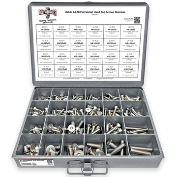 Metric A2-70 Stainless Steel Flat Socket Screws - 609 PCS