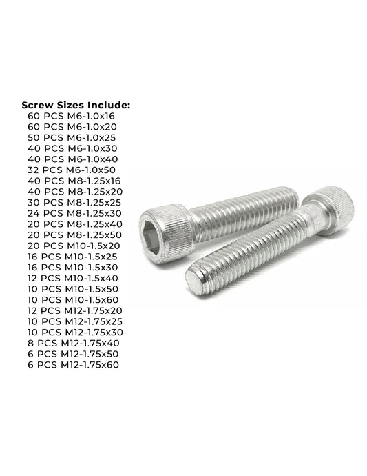 Metric A4 Stainless Steel Allen Socket Head Cap Screws Bolts Assortment - 610 PCS