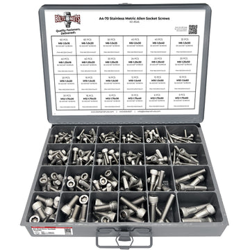 Metric A4 Stainless Steel Allen Socket Head Cap Screws Bolts Assortment - 611 PCS