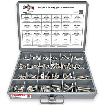 Metric A4-70 Stainless Steel Flat Socket Screws - 609 PCS