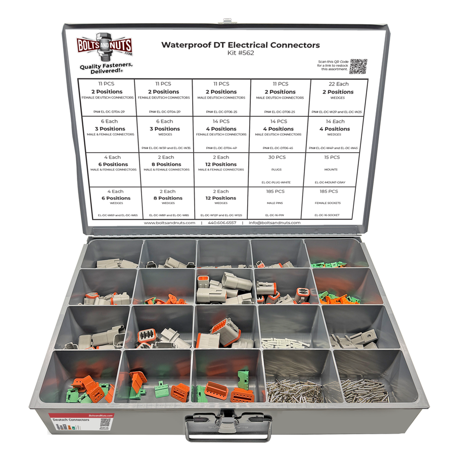 Waterproof DT Pin Electrical Connectors Assortment - 516 Pieces